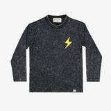 Black Wash Bones Skate LS Tee