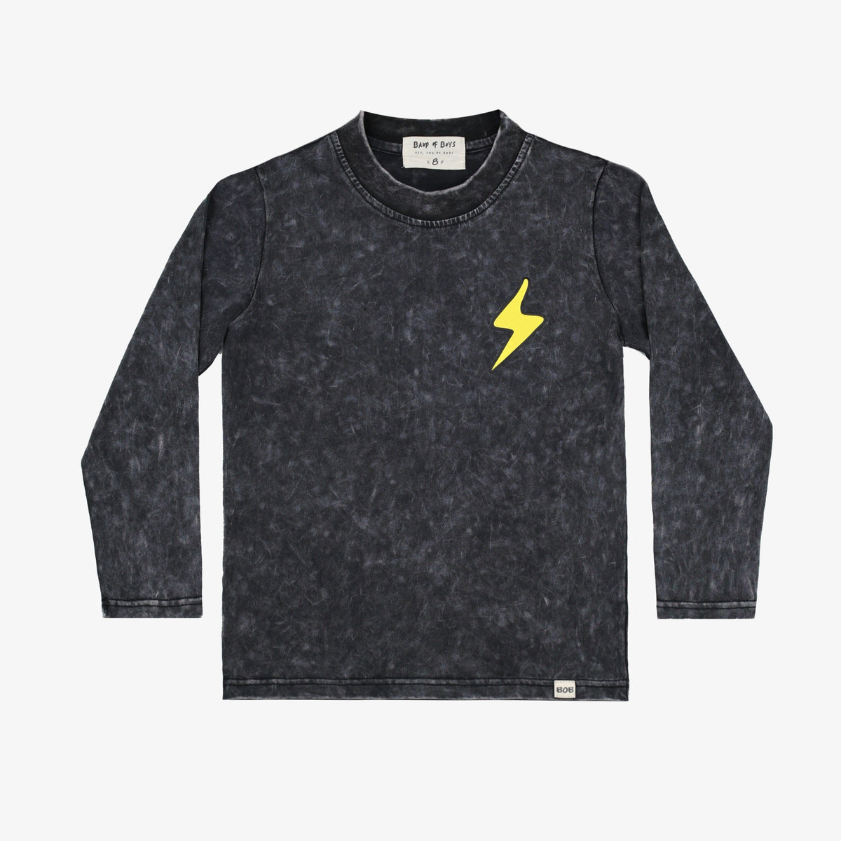 Black Wash Bones Skate LS Tee
