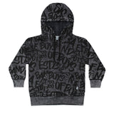 Grey Wash Bob Graffiti Hood