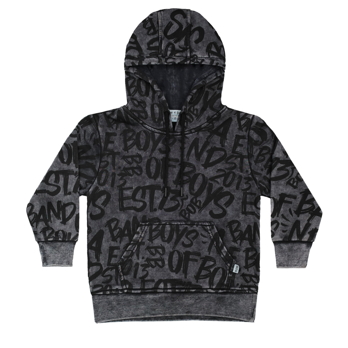 Grey Wash Bob Graffiti Hood
