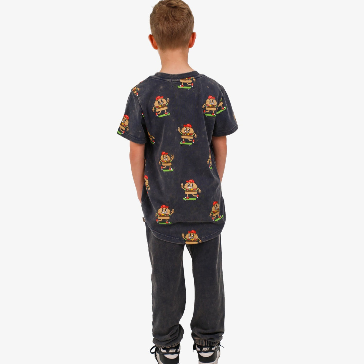 Navy Wash Burger Repeat Tee