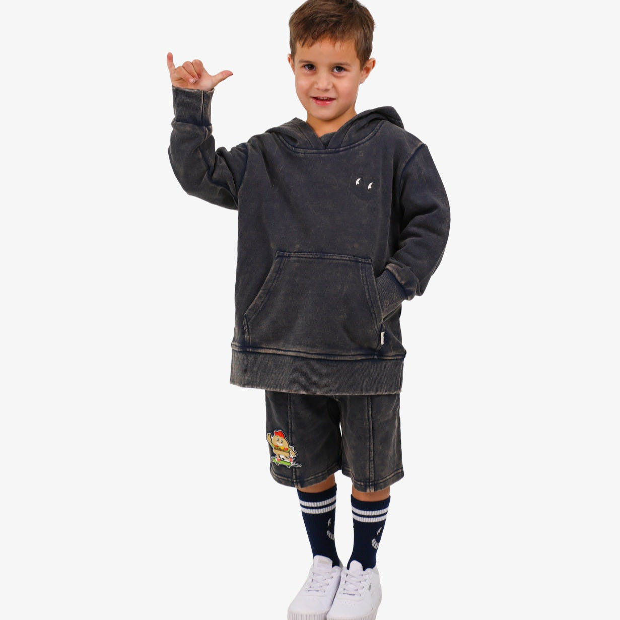 Navy Wash Burger Hood