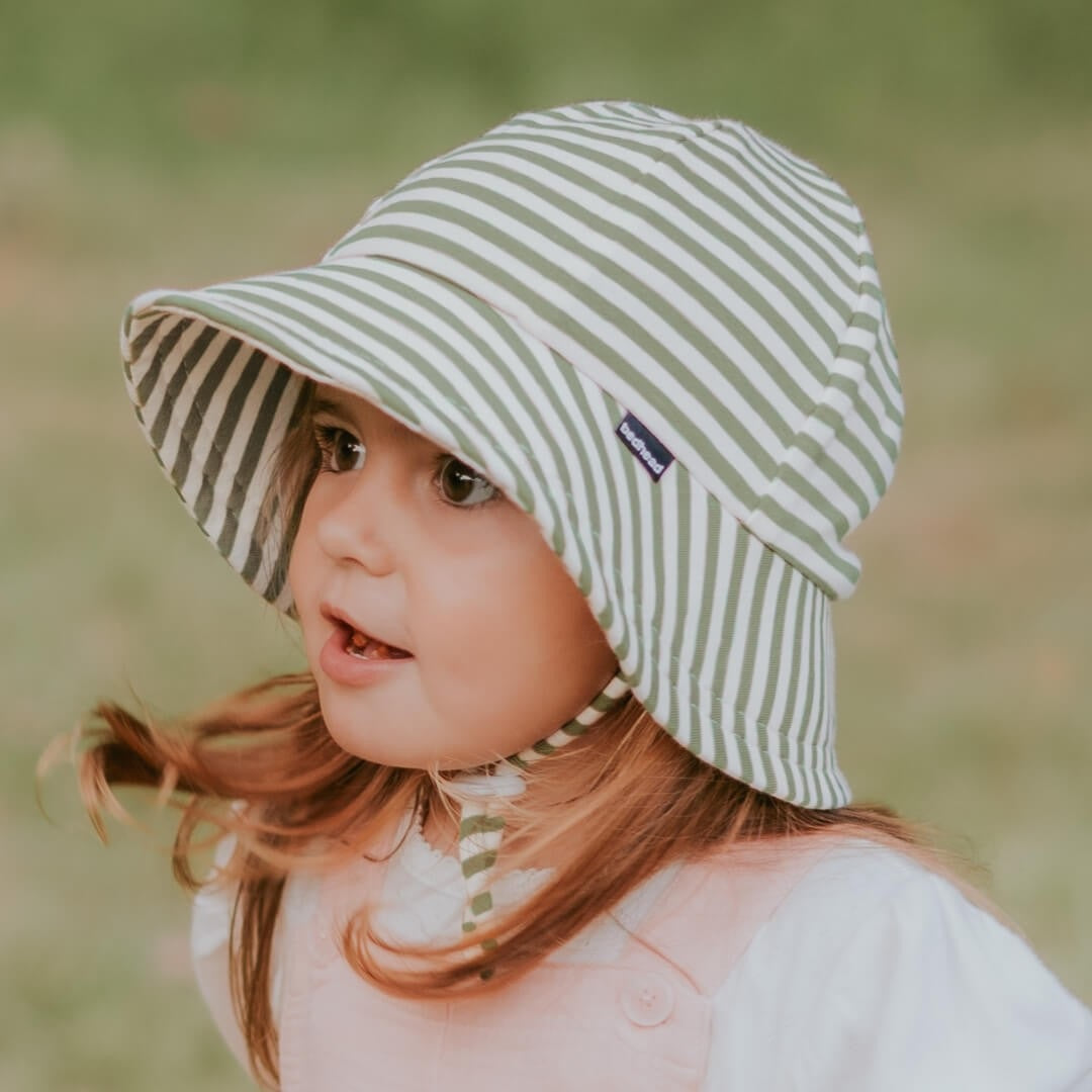 Toddler Bucket Sun Hat (Khaki Stripe)