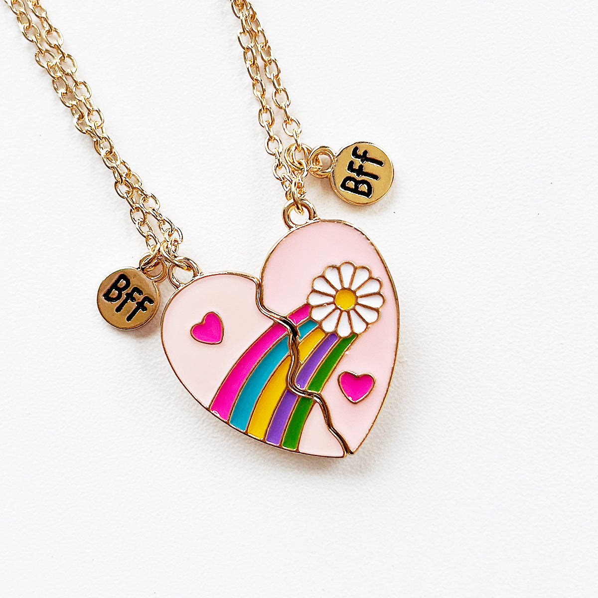 Daisy Heart Best Friends Necklace