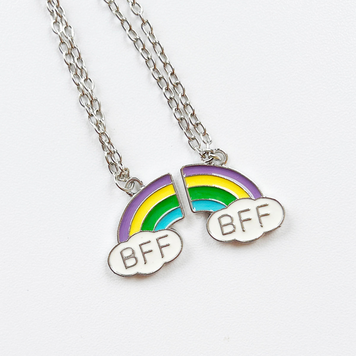 Purple Rainbow Best Friends Necklace