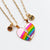 Rainbow Heart Best Friends Necklace