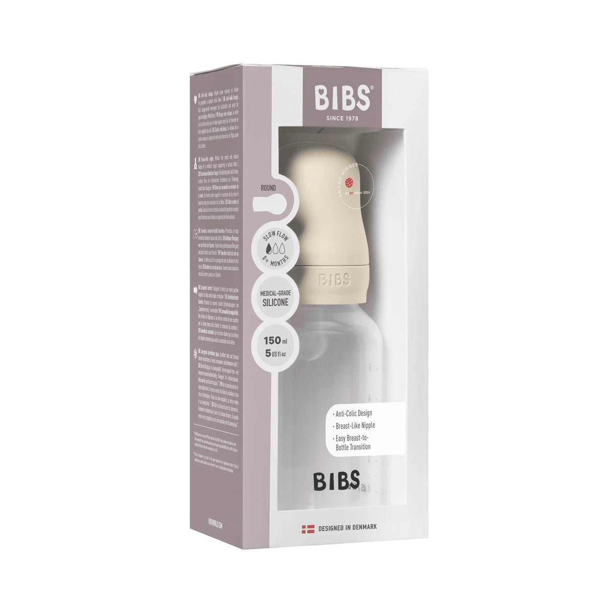 Baby Bottle Latex Complete Set 150ml (Ivory)
