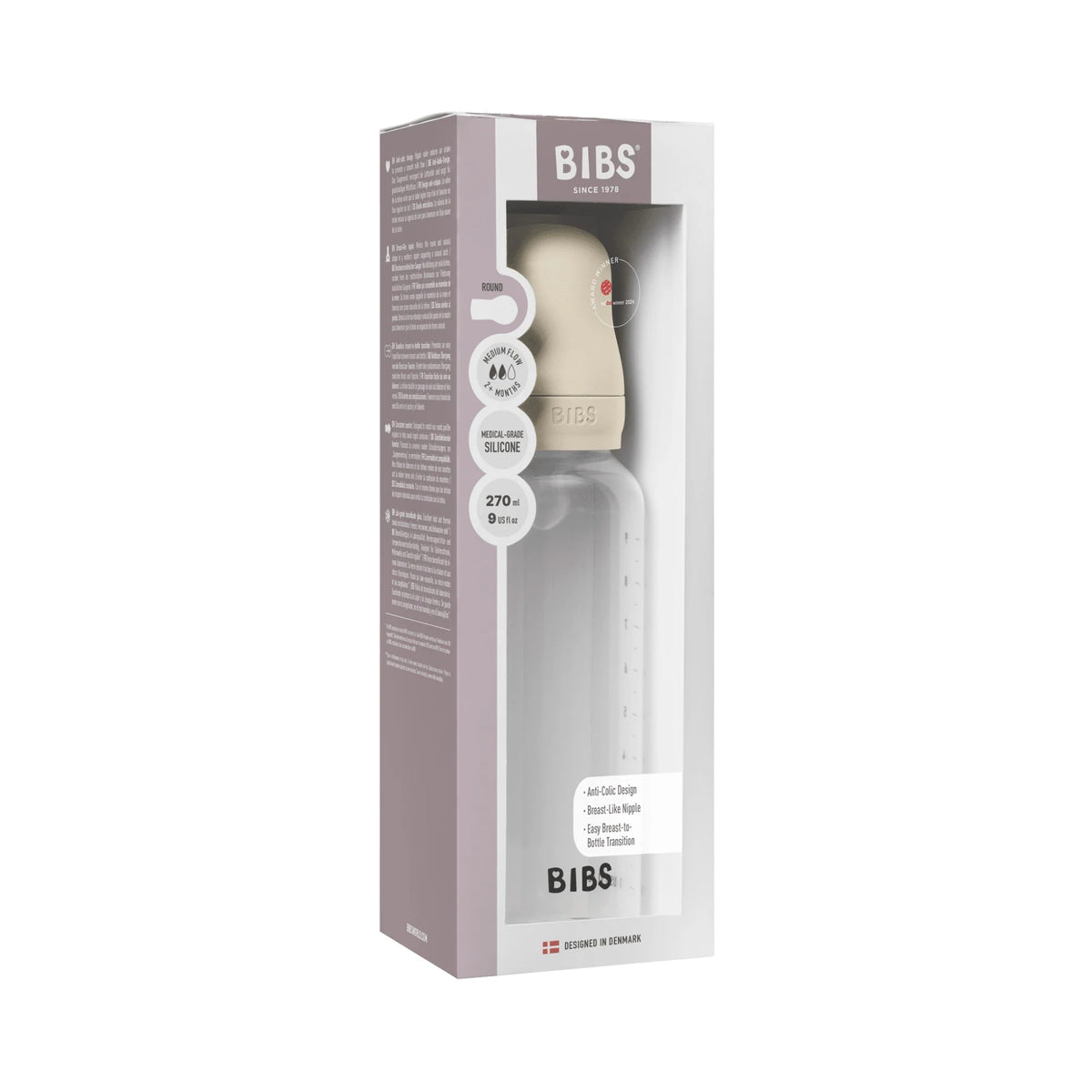 Baby Bottle Latex Complete Set 270ml (Ivory)