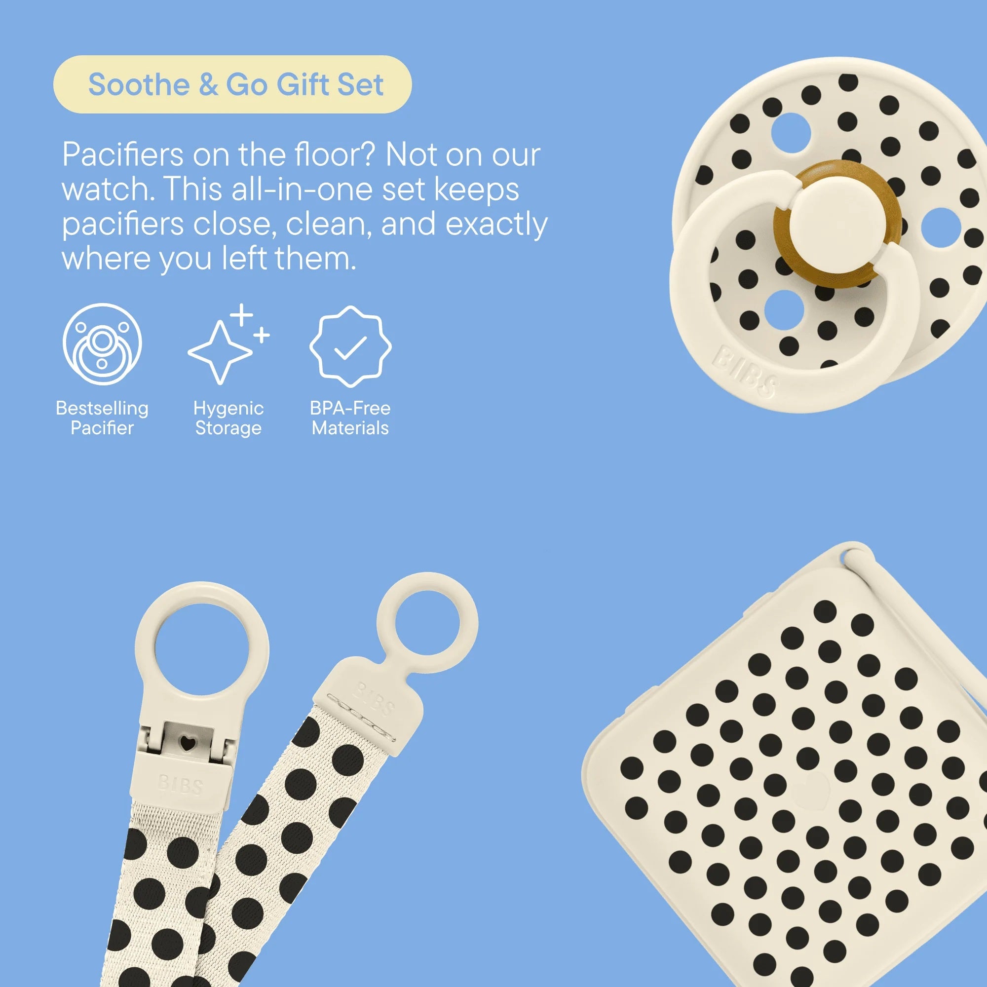 Soothe & Go Gift Set - Polka Ivory/Black