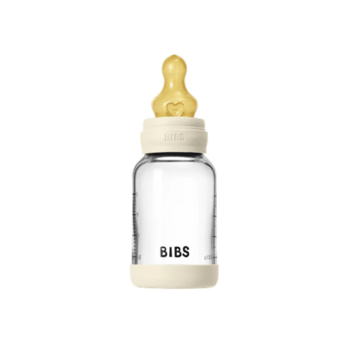 Glass Baby Bottle Latex Complete Set 120ml (Ivory)