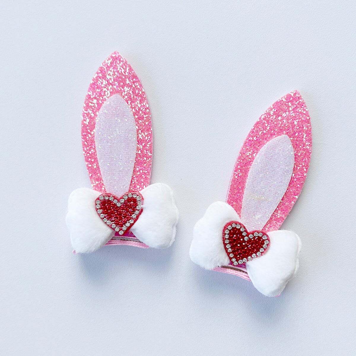 Bunny Ear Hair Clips (Bright Pink)