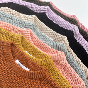 Chunky Cotton Knit Jumper (Mustard)