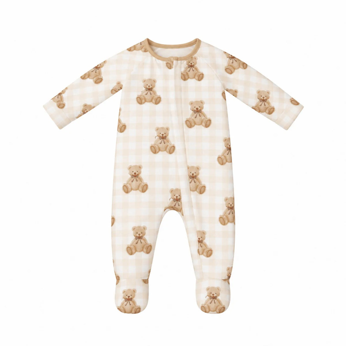 Gingham Teddy Zipsuit