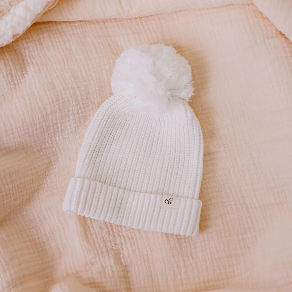 Baby Knit Beanie - Snow