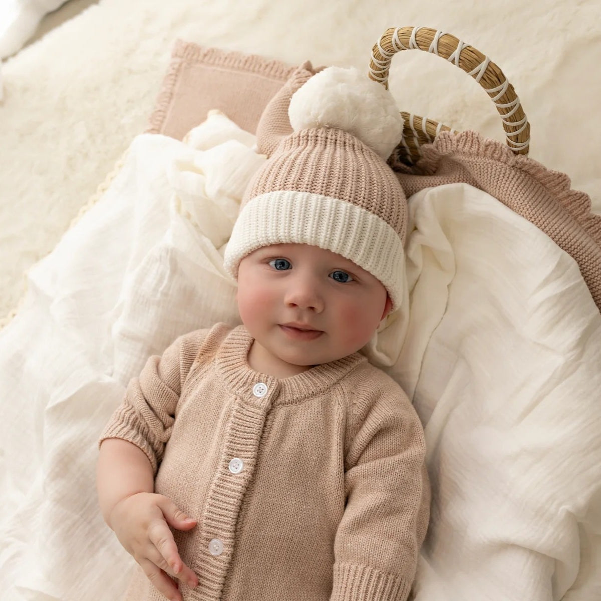 Baby Knit Beanie (Biscotti)
