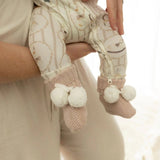 Baby Knit Booties (Biscotti Poms)