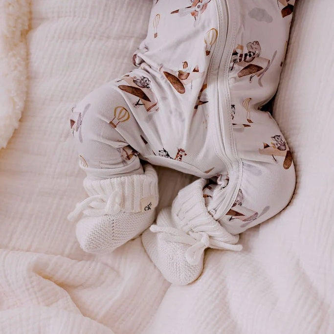 Baby Knit Booties - Snow