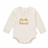 Hello Wolrd Knit Romper - Milk