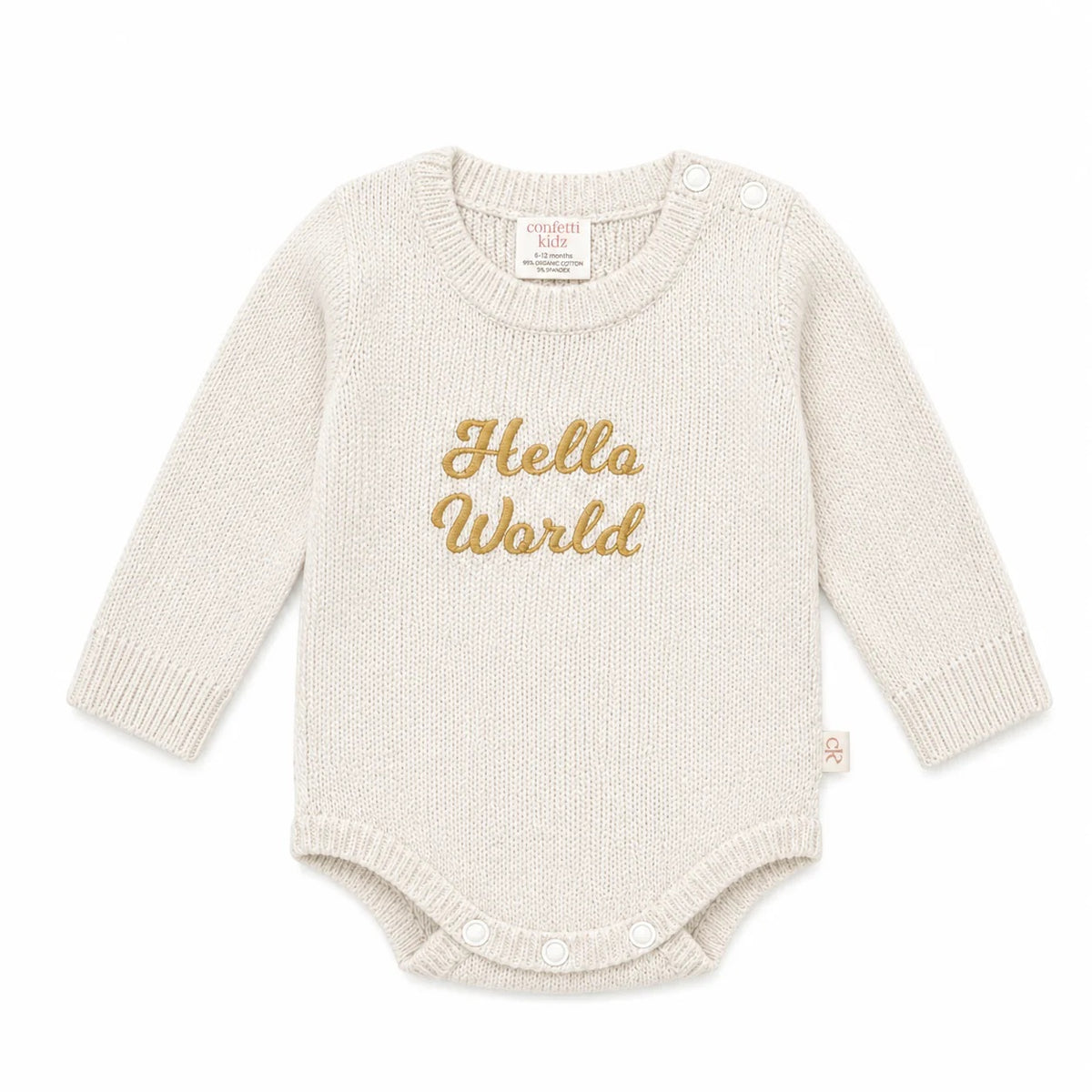 Hello Wolrd Knit Romper - Milk