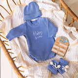 Pom Pom Booties - Sky