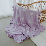 Reversible Knit Blanket (Lavender Butterfly)