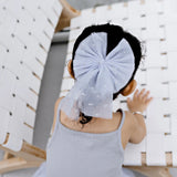 Large Tulle Sailor Bow - Dusty Blue