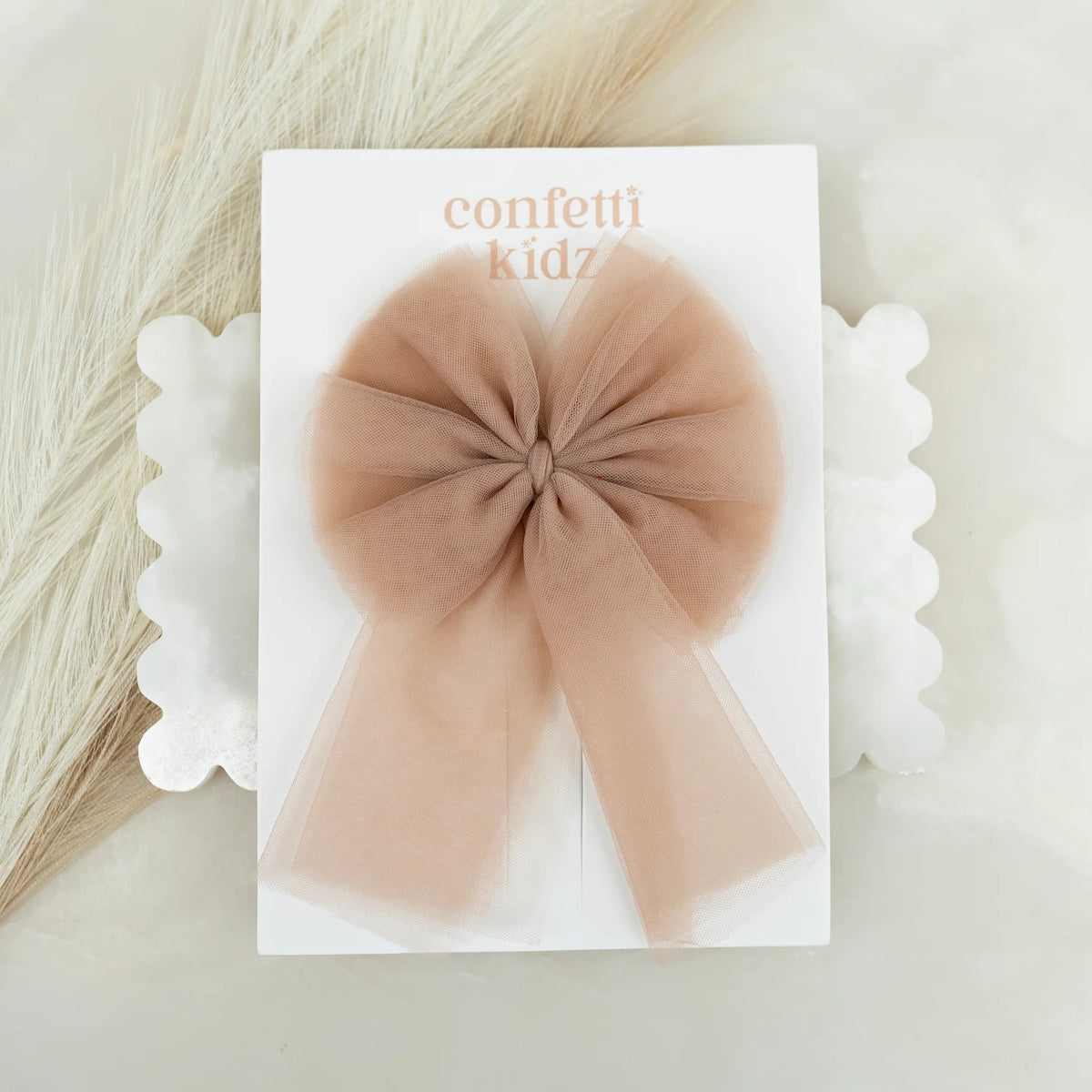 Large Tulle Sailor Bow - Dusty Pink