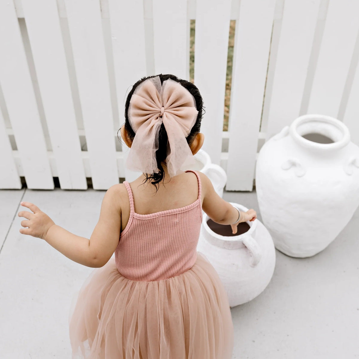 Large Tulle Sailor Bow - Dusty Pink