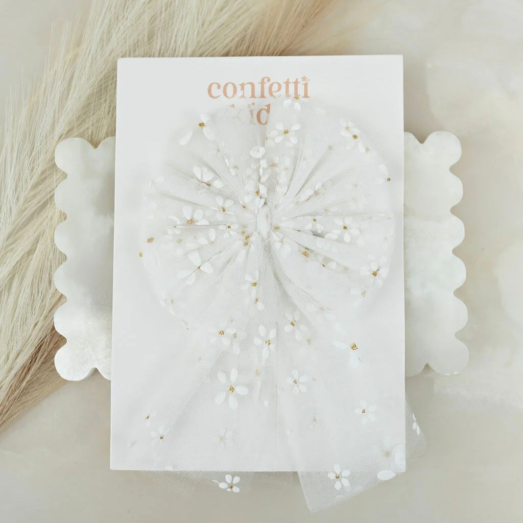 Large Tulle Sailor Bow - Golden Daisies
