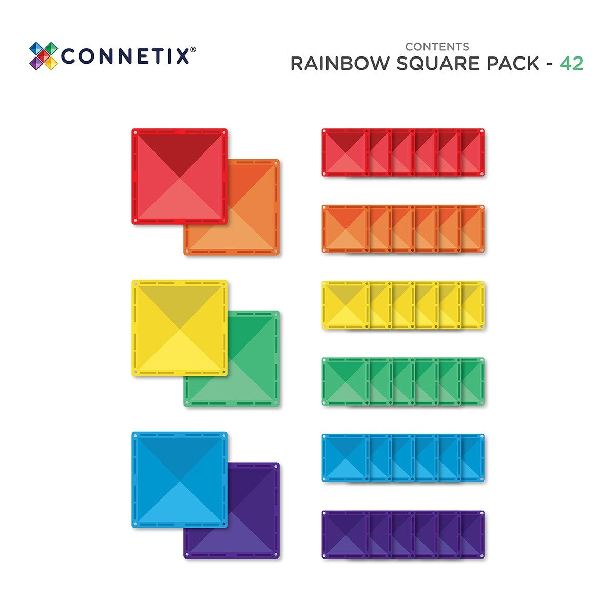 Rainbow Square Pack 42 Piece