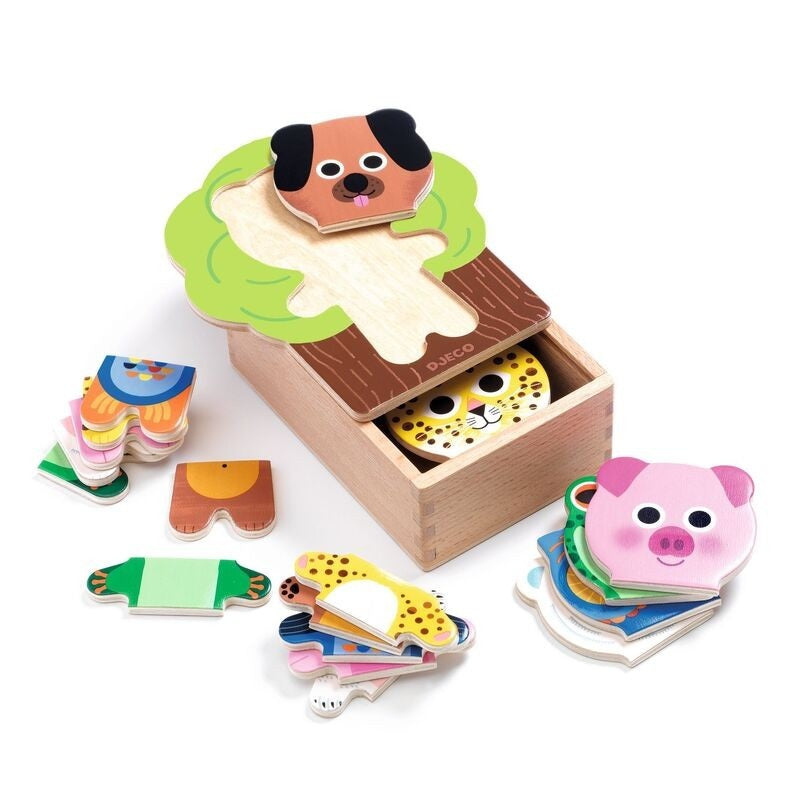 Animal Arbra Mix 18 Piece Wooden Puzzle Set