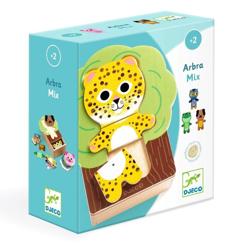 Animal Arbra Mix 18 Piece Wooden Puzzle Set