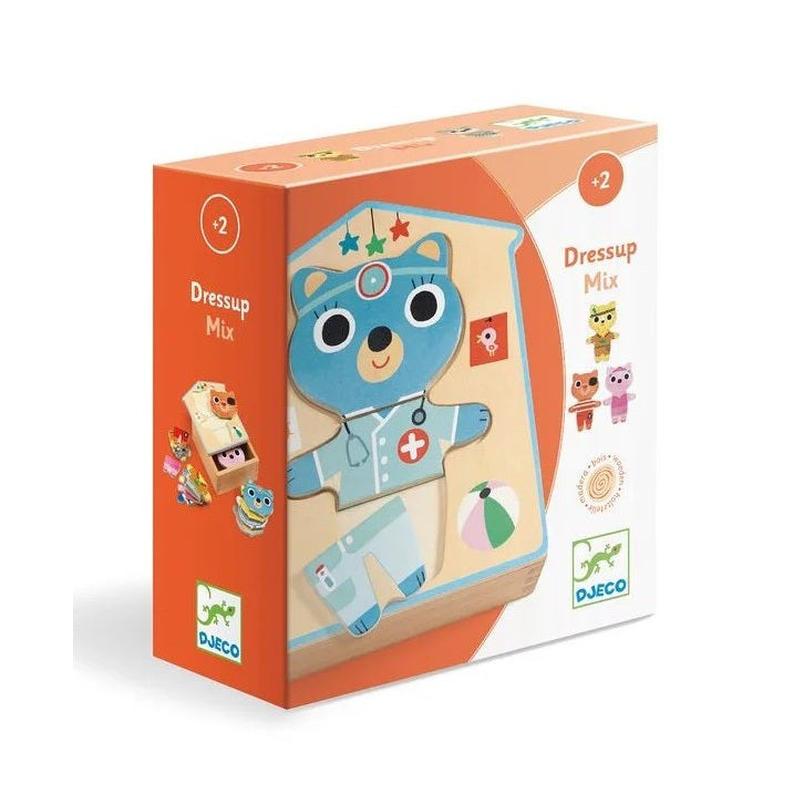 Animal Dressup Mix 18 Piece Wooden Puzzle Set