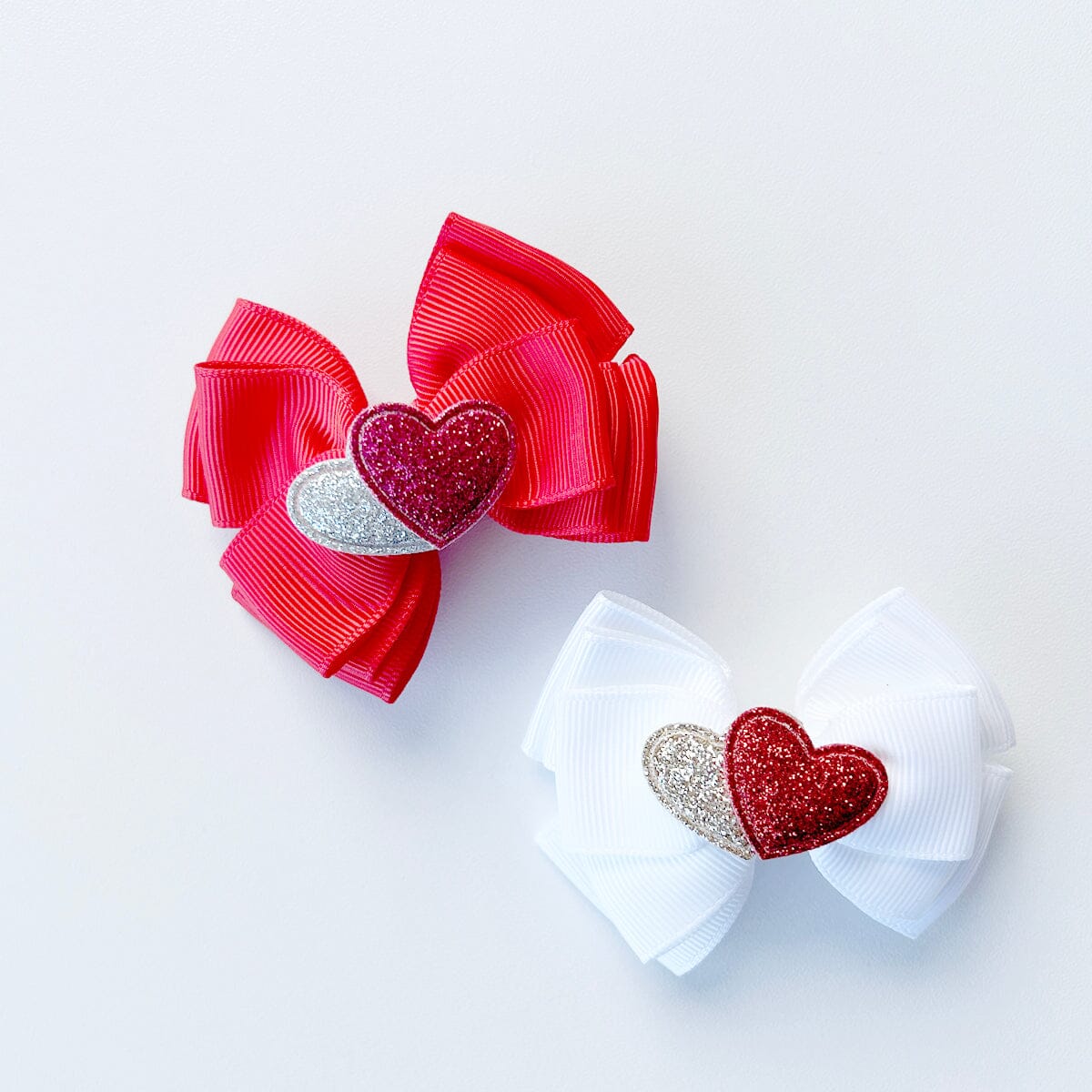 Double Heart Hair Bow (2 Colours)