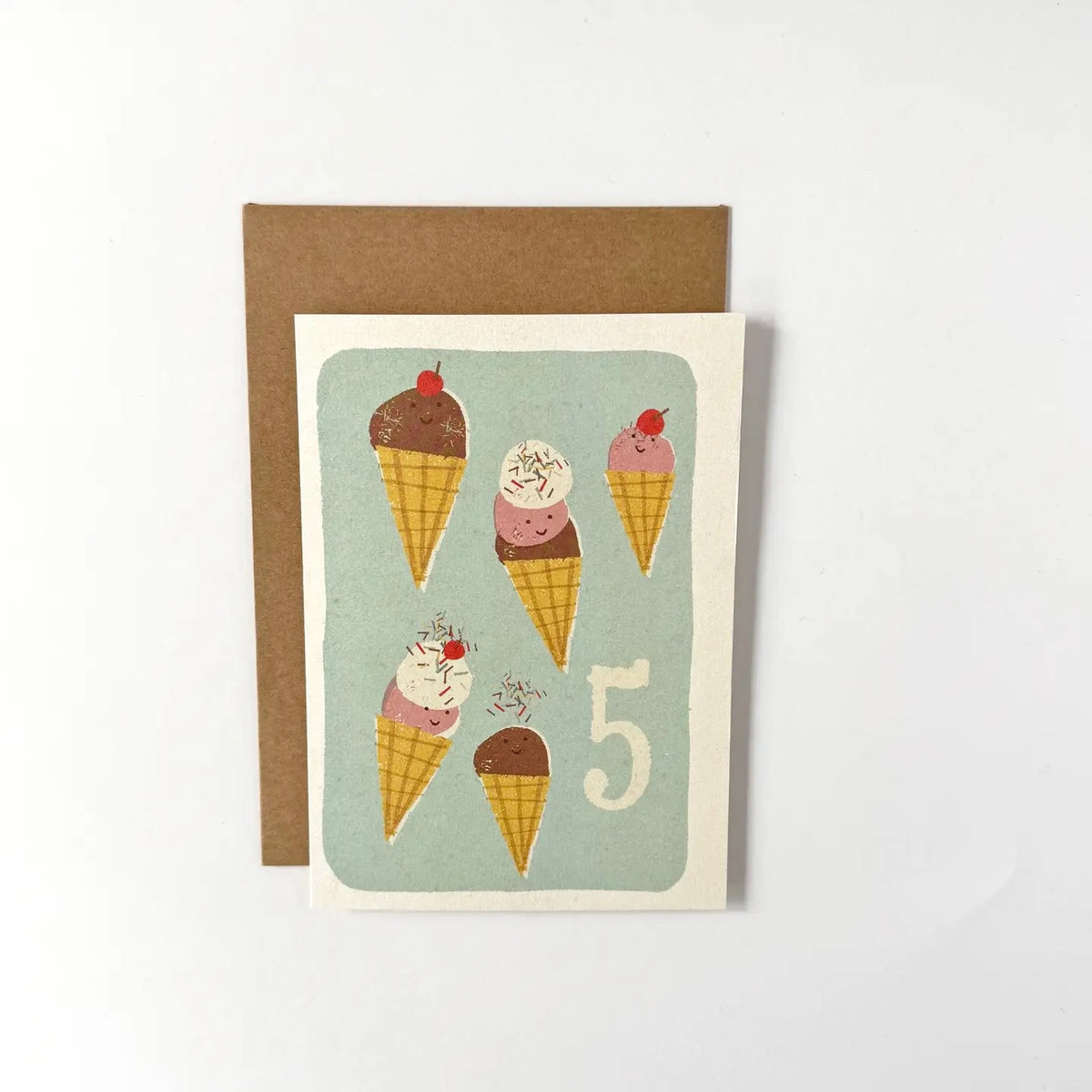 5 Icecreams Greeting Card
