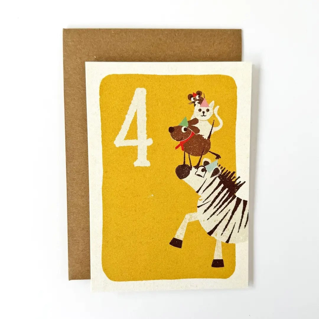 4 Party Animals Greeting Cards