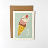 3 Icecream Scoops Greeting Cards