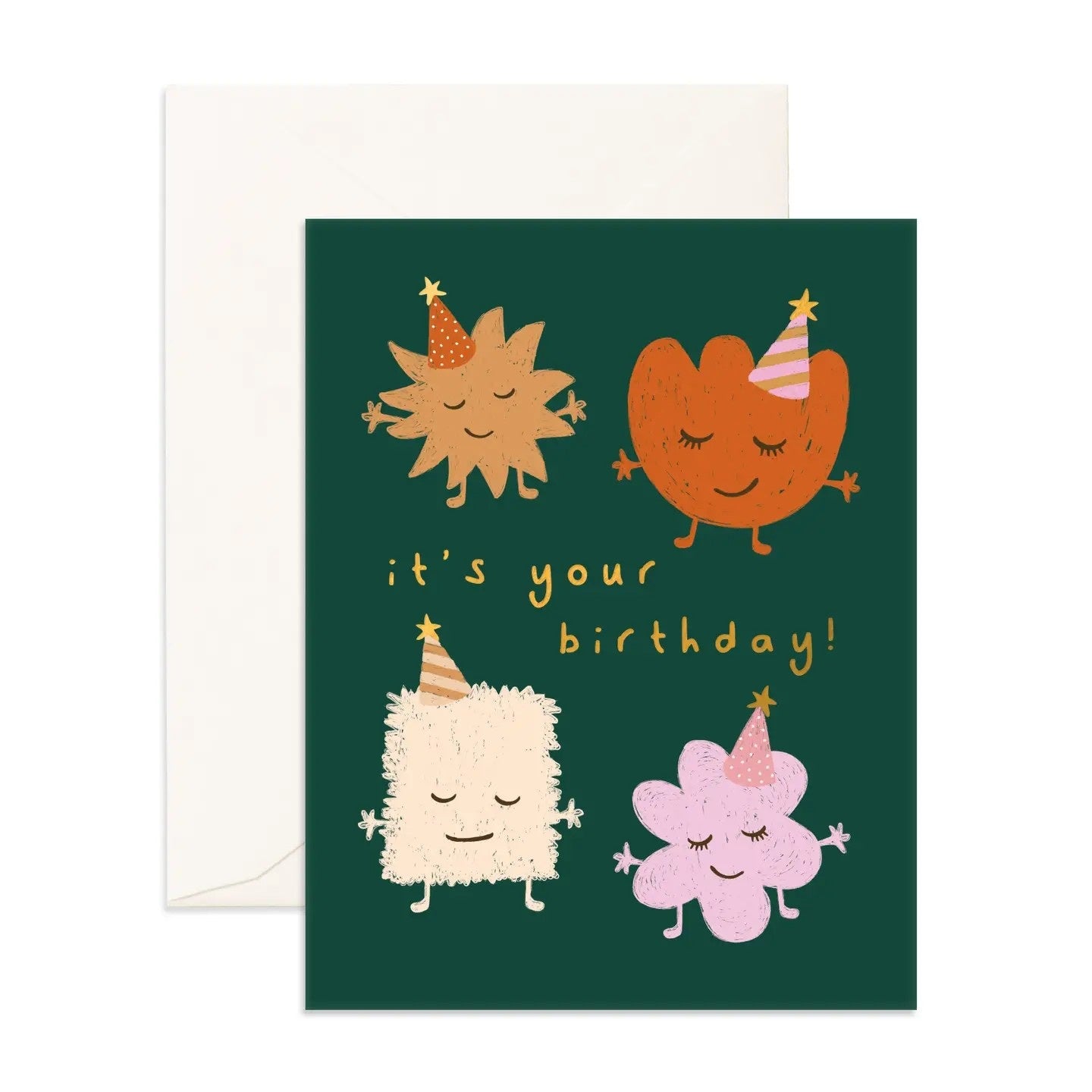 Four Little Monsters Greeting Card