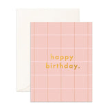 Birthday Blush Plaid Greeting Card