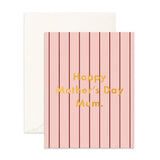 Mother`s Day Strawberry Stripe Greeting Card