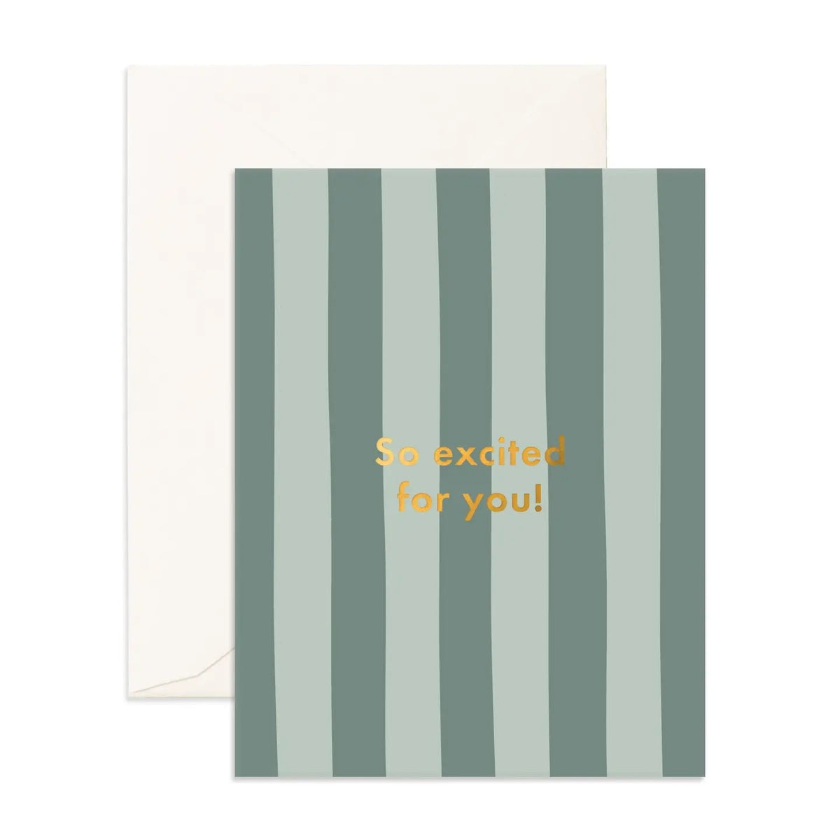 So Excited Sage Stripe Greeting Card