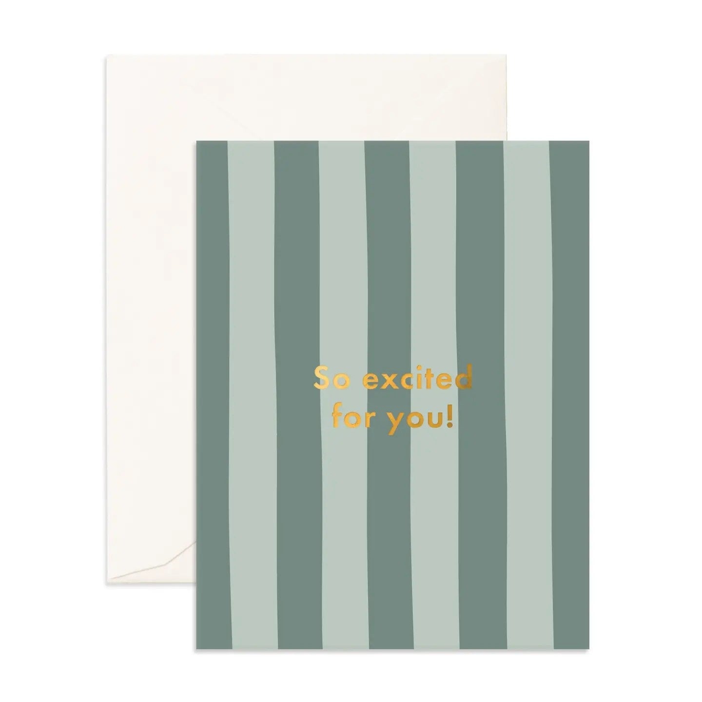 So Excited Sage Stripe Greeting Card