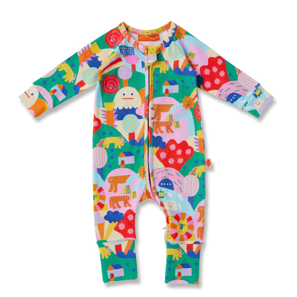 Rainbow Valley Long Sleeve Romper