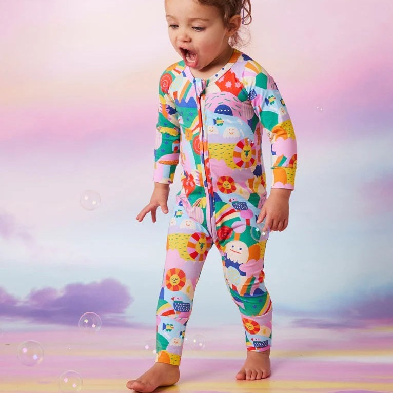 Rainbow Valley Long Sleeve Romper