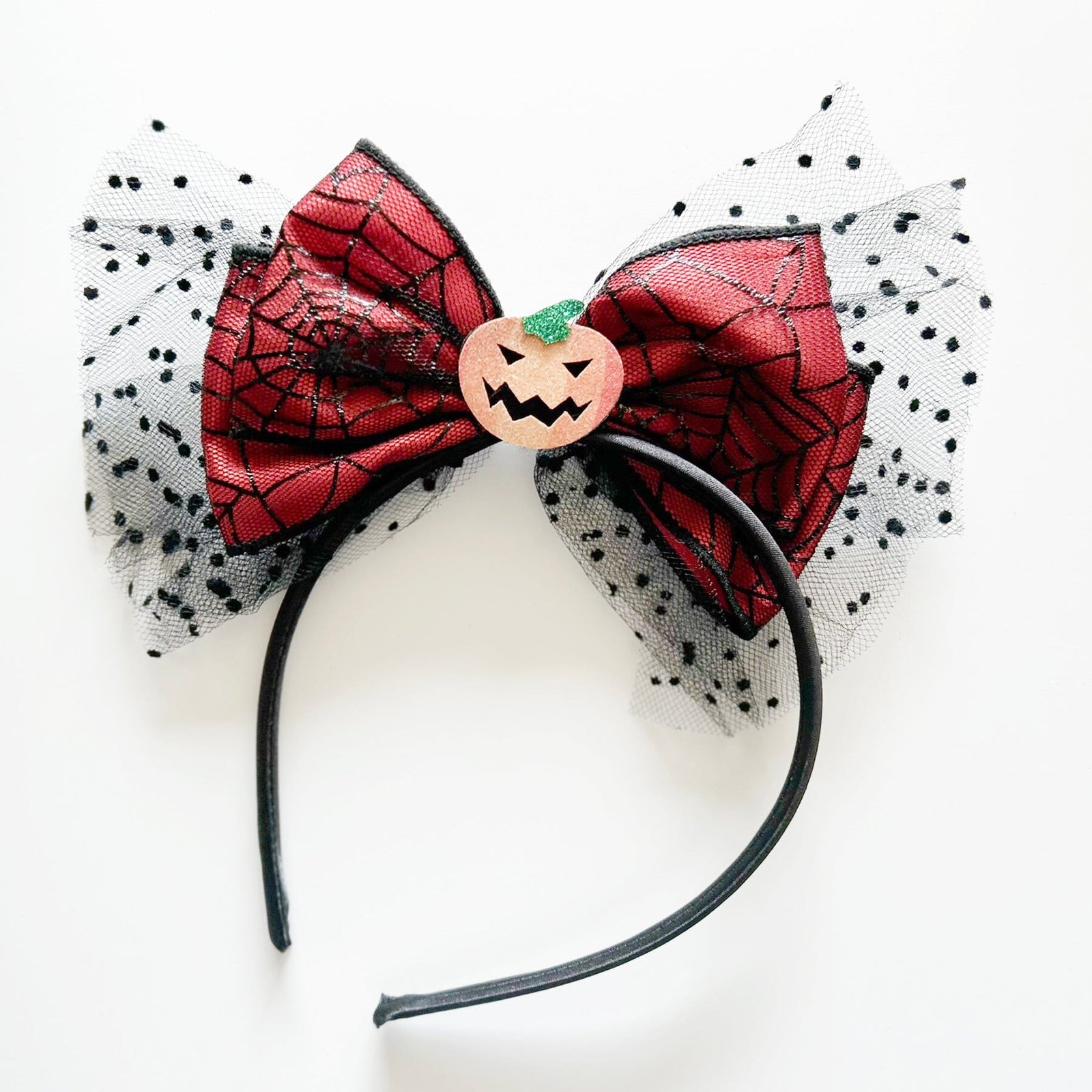 Pumpkin Bow Headband (Red)