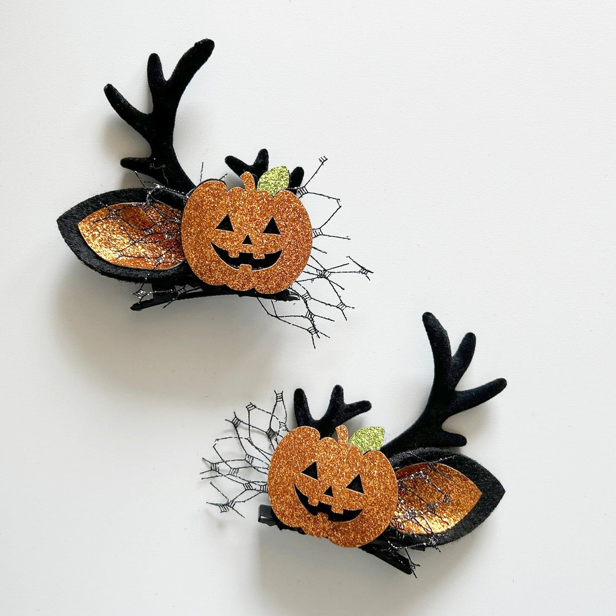Pumpkin Antler Ear Clips