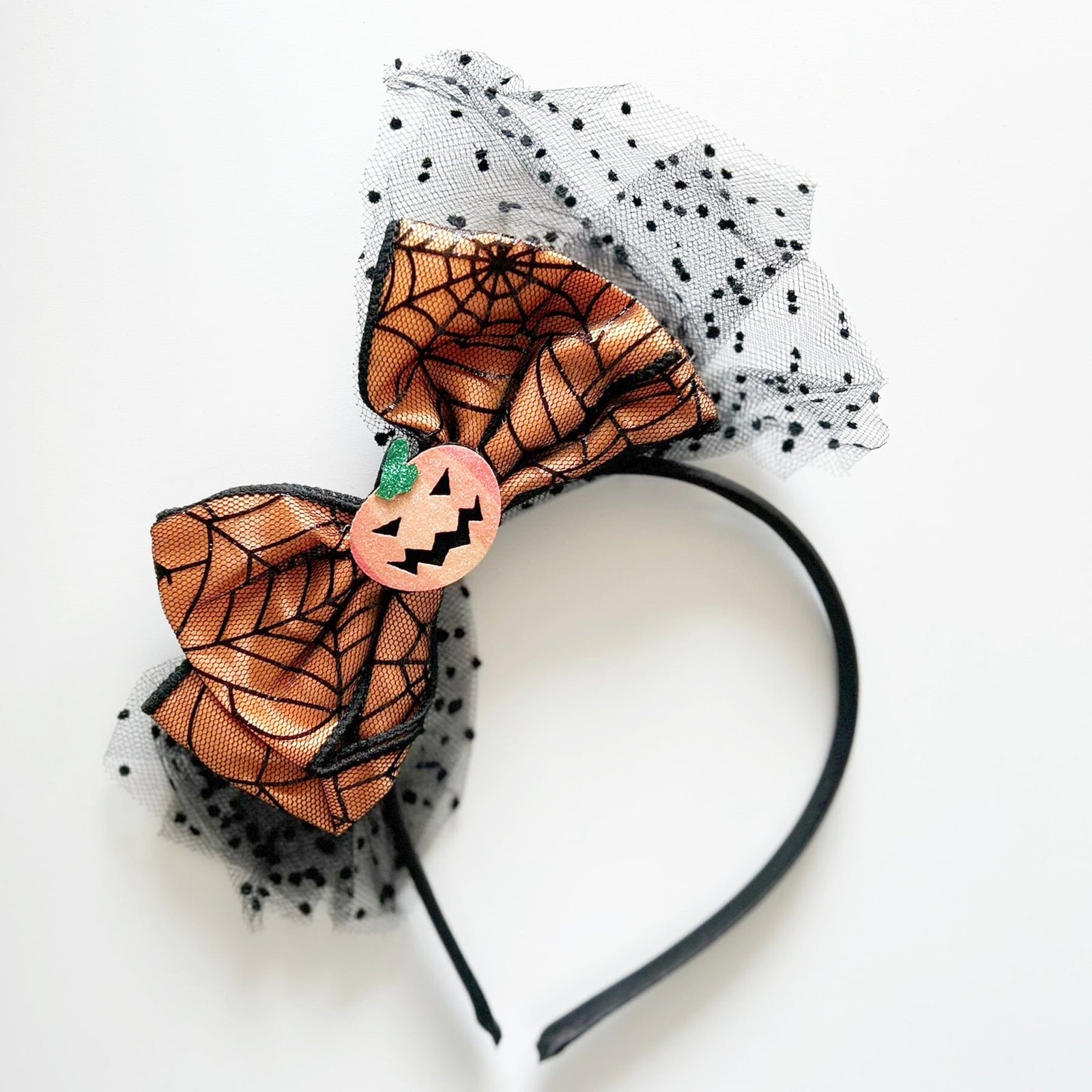 Pumpkin Bow Headband (Orange)