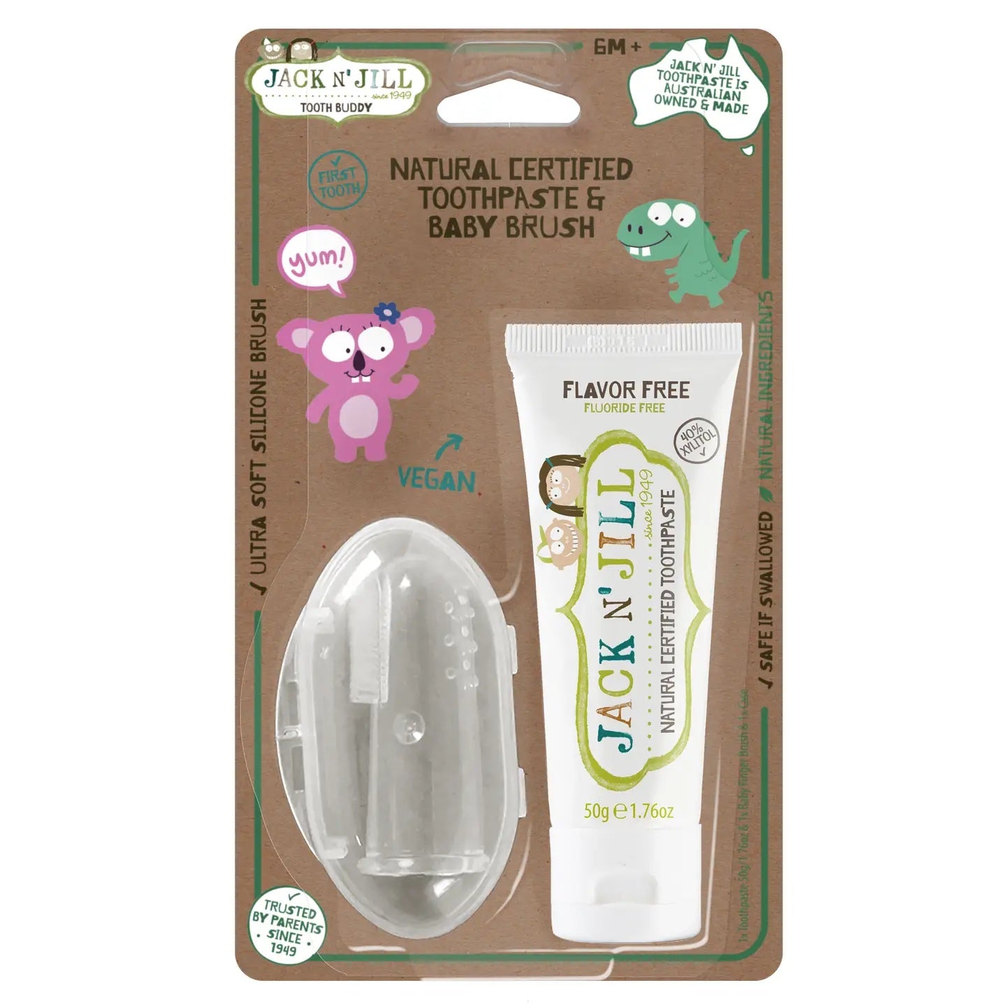 Tooth Buddy Pack - Flavor Free Toothpaste + Silicone Finger
