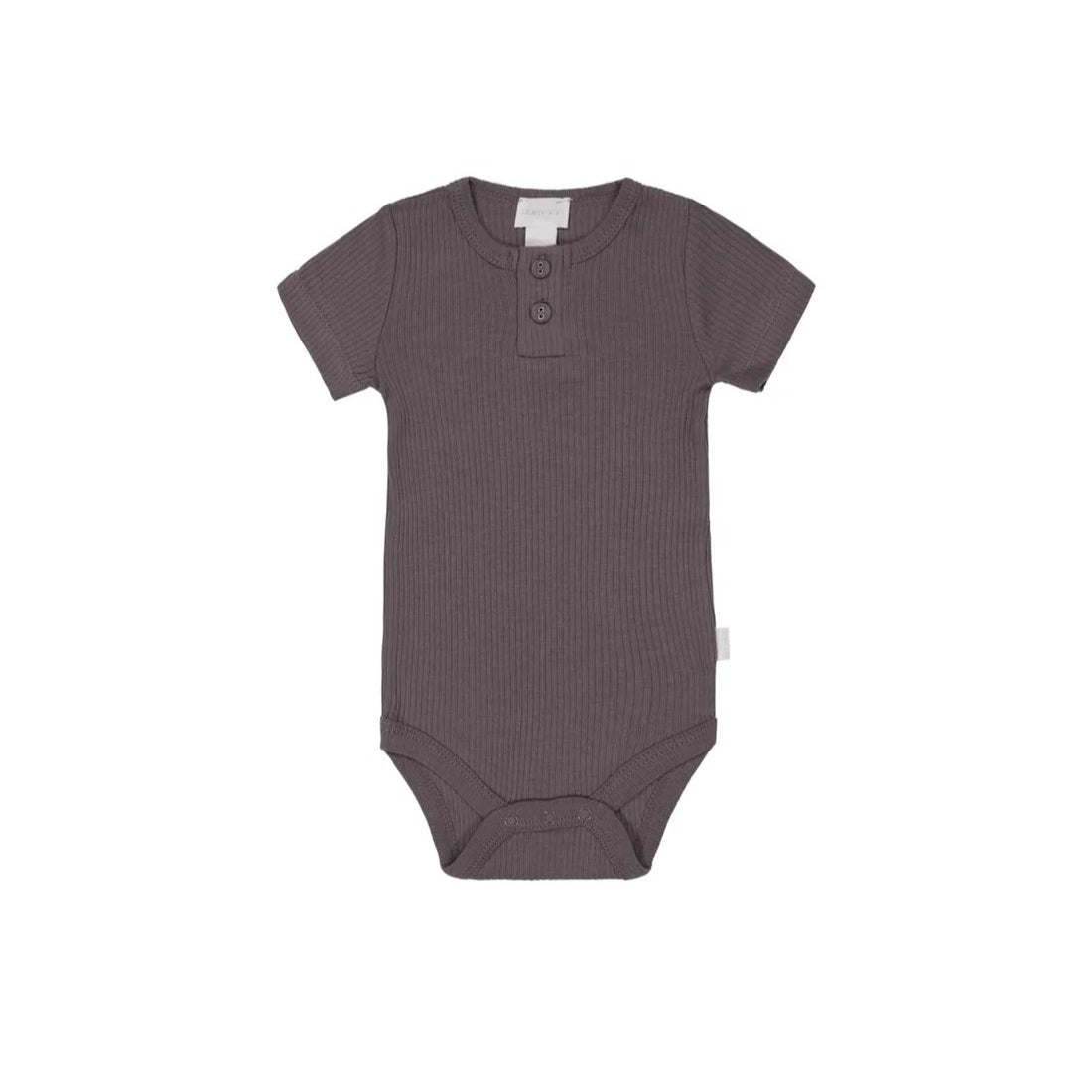 Organic Cotton Modal Darcy Rib Tee Bodysuit (Carob)