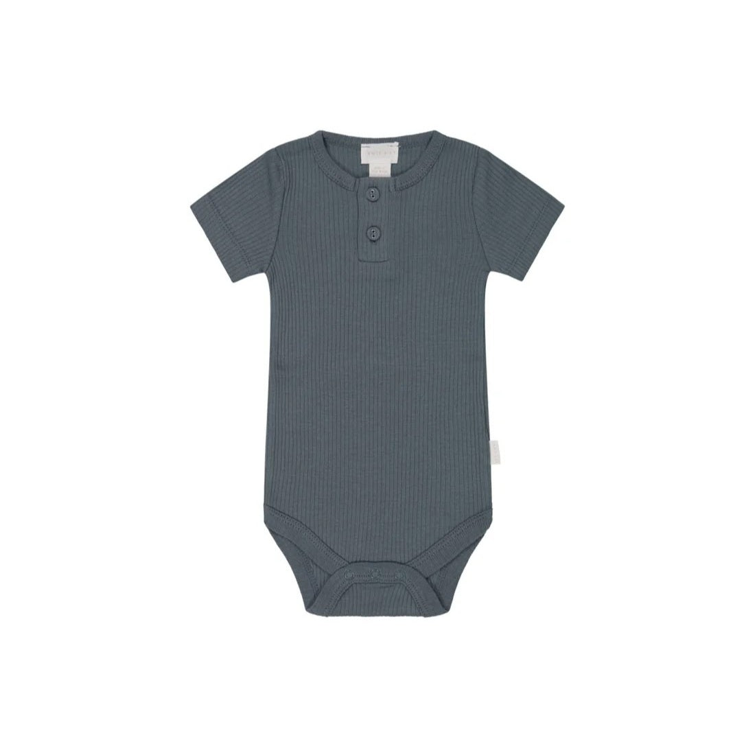 Organic Cotton Modal Darcy Rib Tee Bodysuit (Smoke)